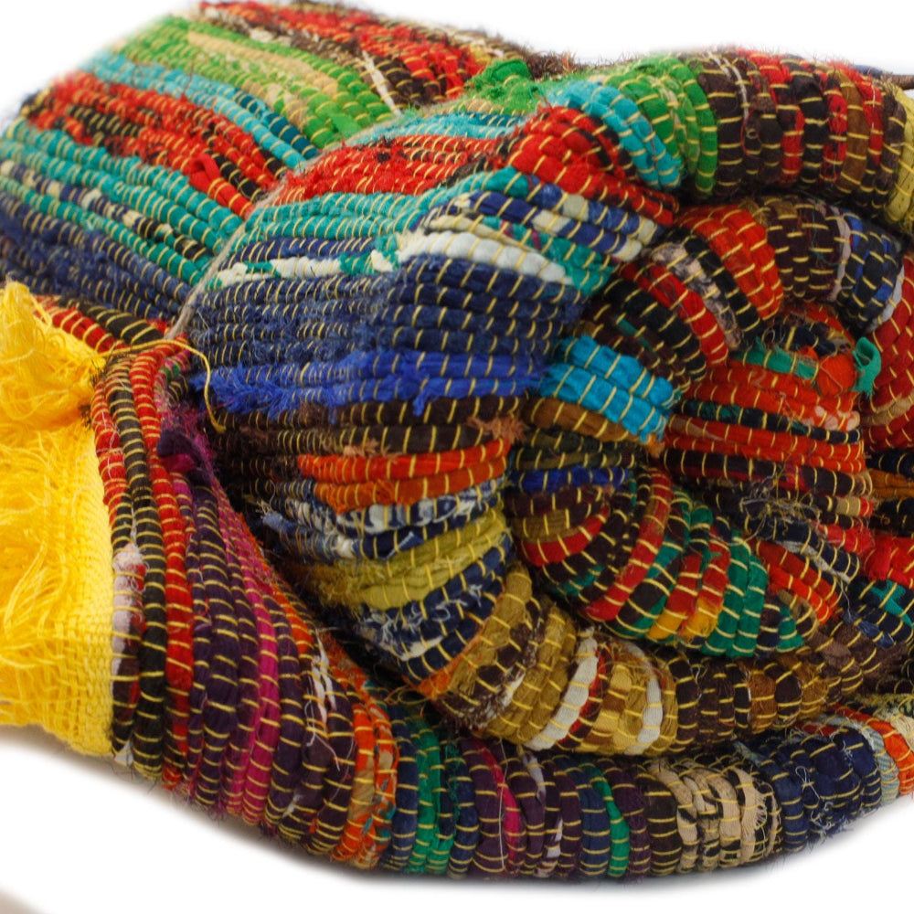 Yellow  Luxury Rag Rug 154 x 90cm