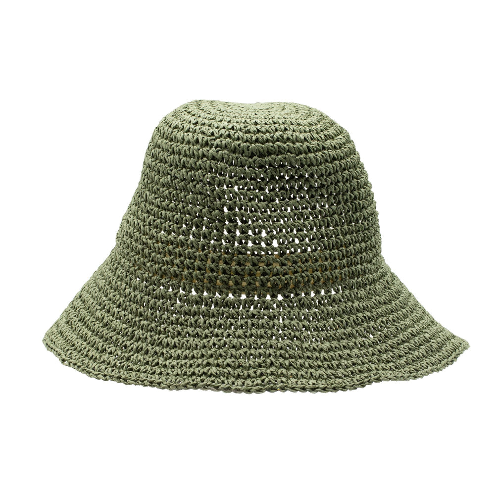 Moss Green Nomad Sari Floppy Straw Sun Hat
