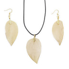 Bravery Leaf Gold Necklace & Earring Set