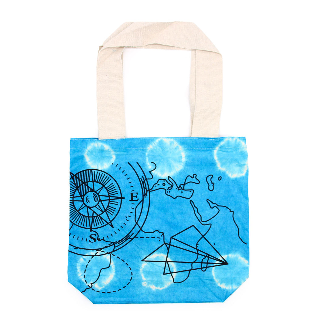 Compass  Blue Tie Dye Cotton Bag (6oz)