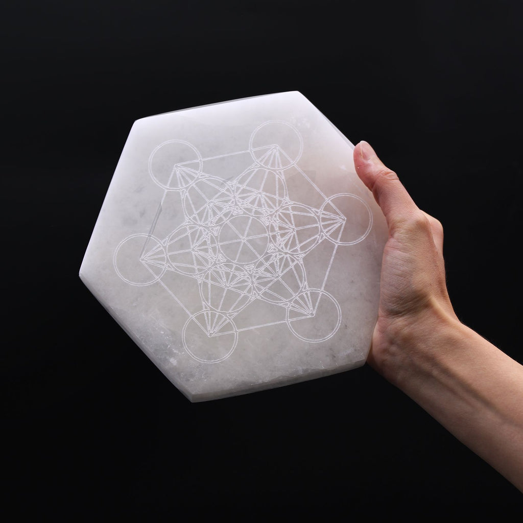 Selenite Hexagonal Charging Plate 18cm | Direction & Decision