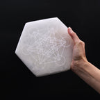 Selenite Hexagonal Charging Plate 18cm | Direction & Decision