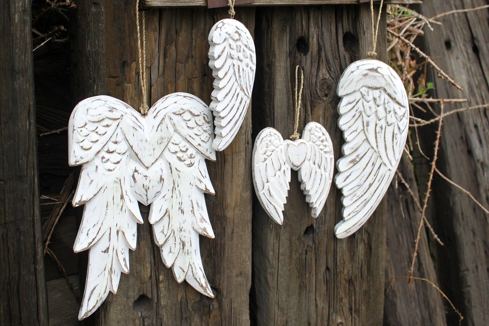 Hand Crafted Double Angel Wing 31cm