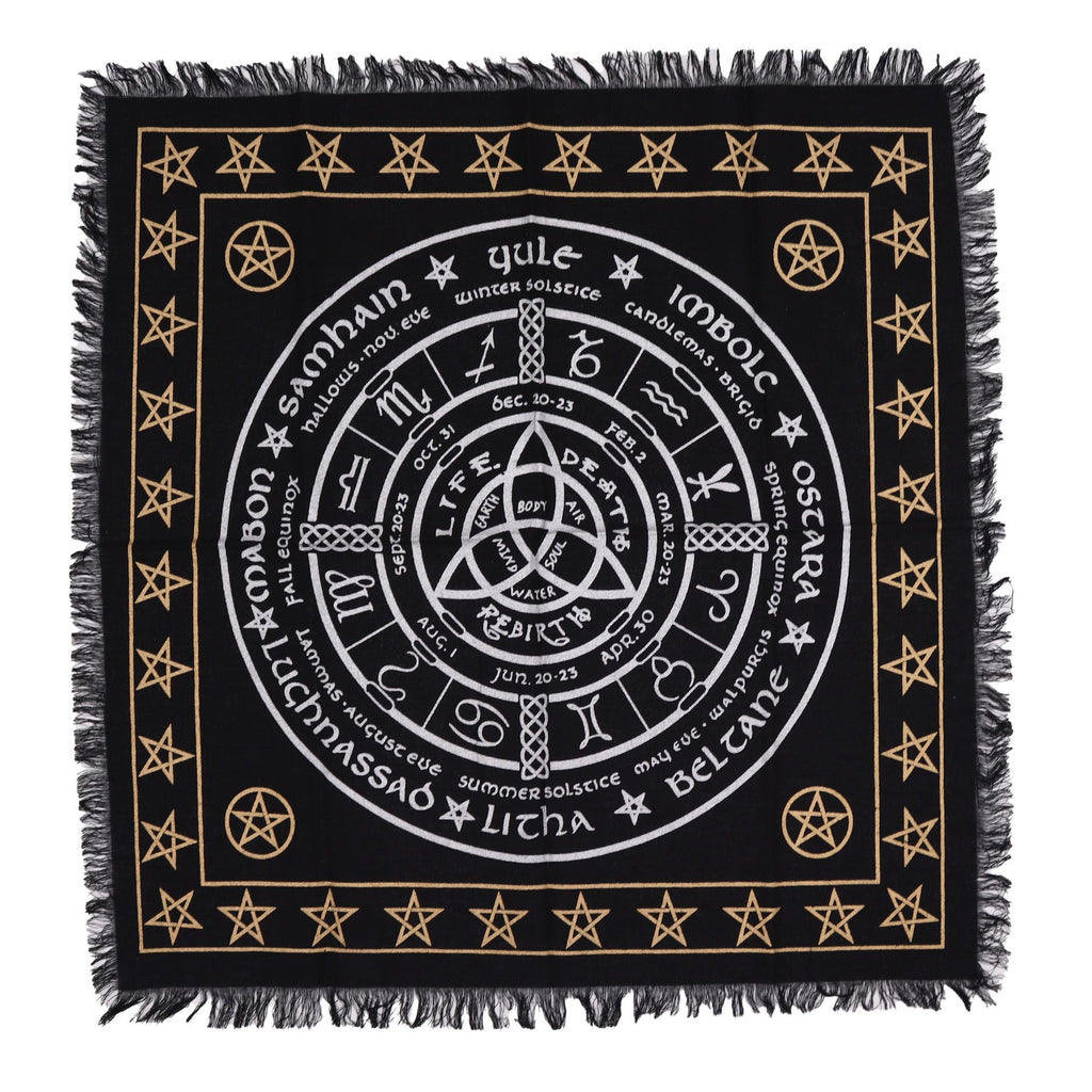 Life Death Rebirth Esoteric Fringed Altar Cloth