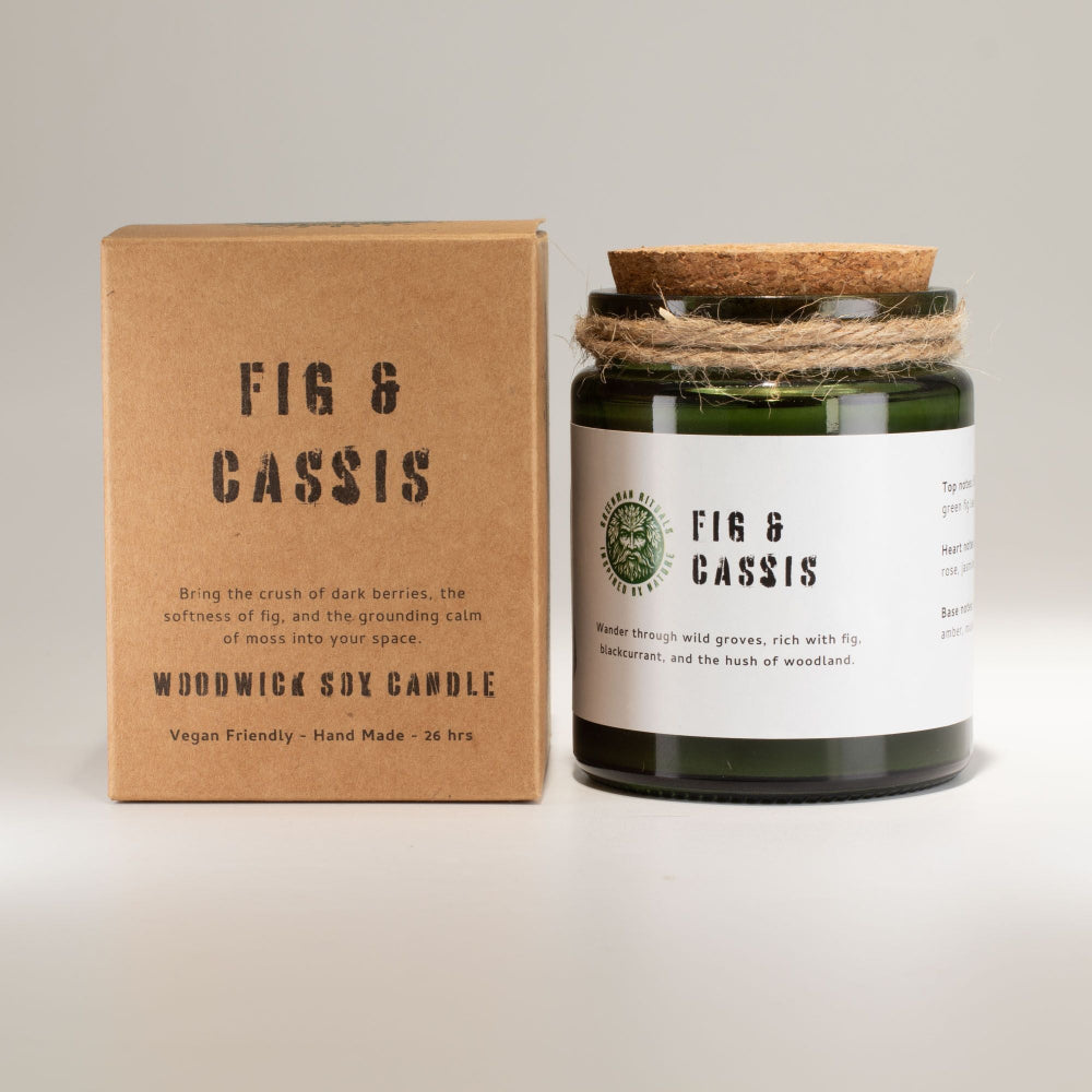 Greenman  Fig & Cassis Woodwick Soy Candle