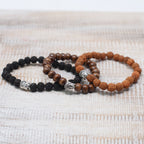 Brown Beads & Buddah Bangle