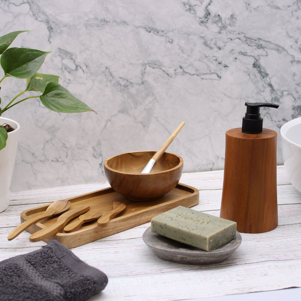 Taper Natural Teakwood Soap Dispenser