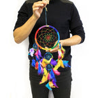 Rainbow Large Round  Bali Dreamcatcher