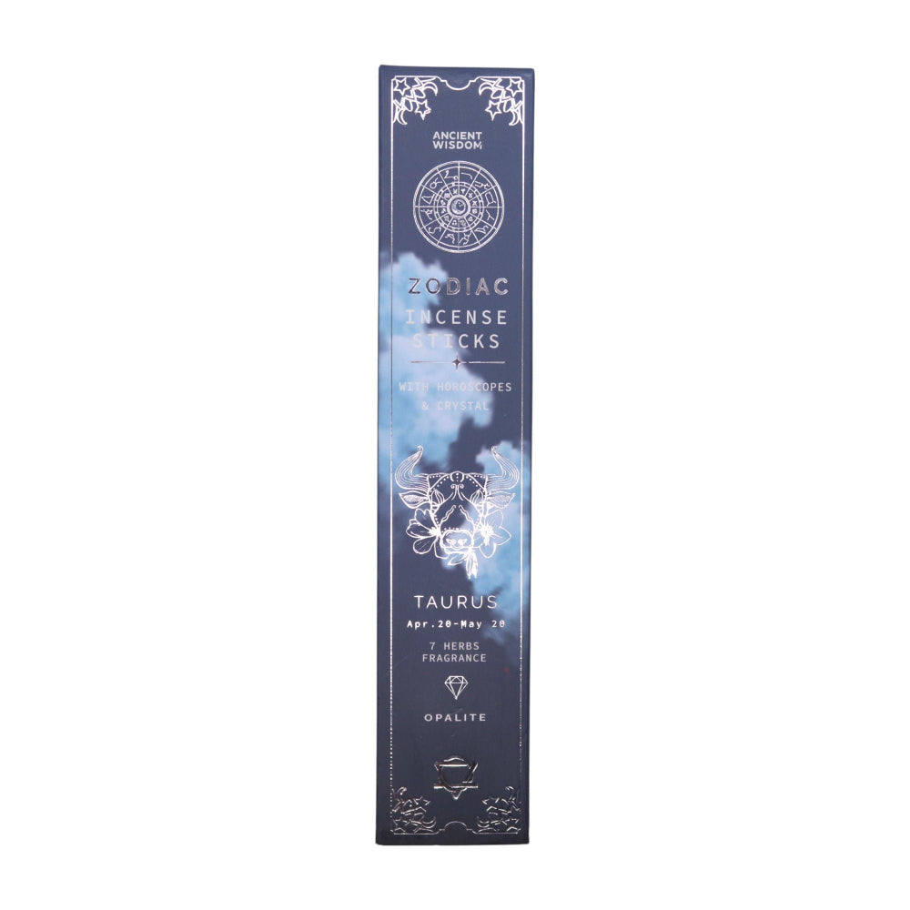 Taurus Zodiac Incense Gift Set - 7 Herbs & Opalite Crystal