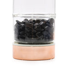 Onyx Rose Gold Crystal Glass Tea Infuser Bottle