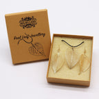 Bravery Leaf Gold Necklace & Earring Set