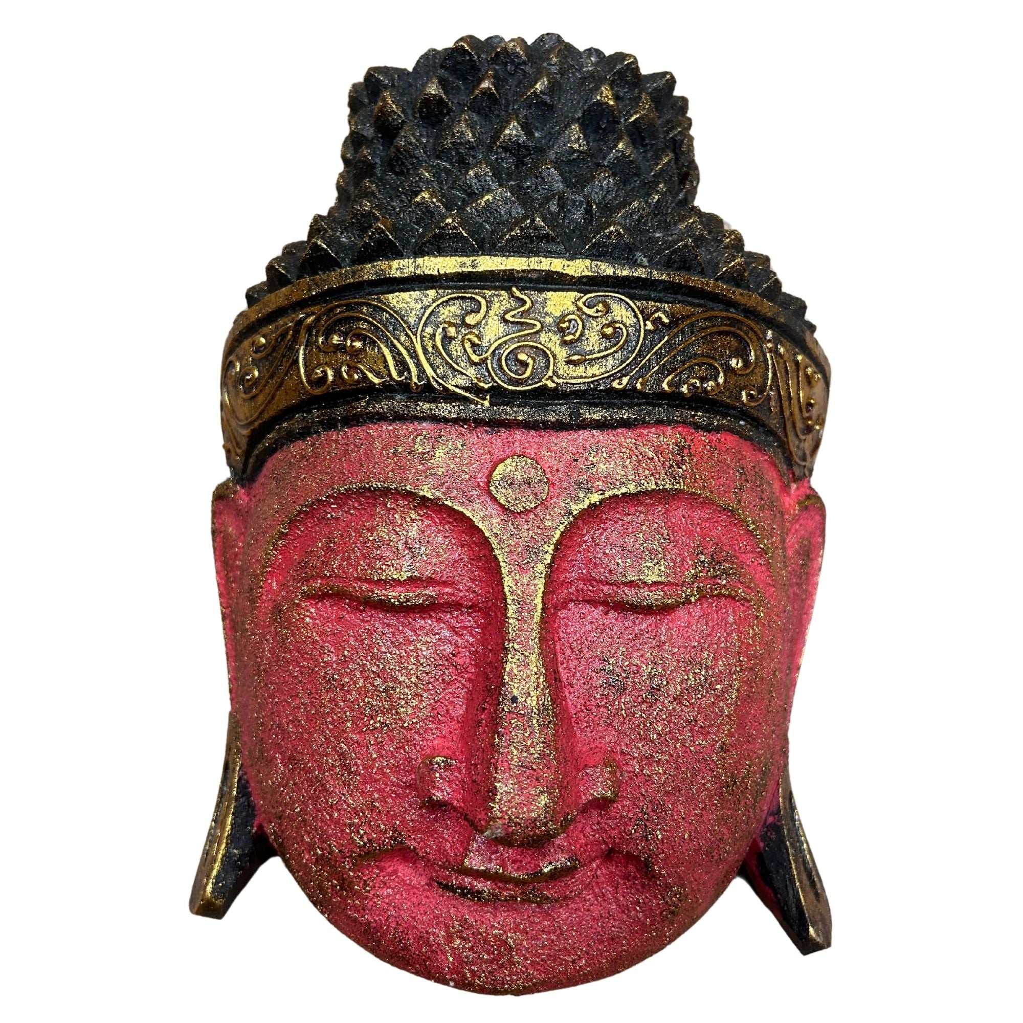 Red Shine Finish Home Decoration Buddha Head  25cm