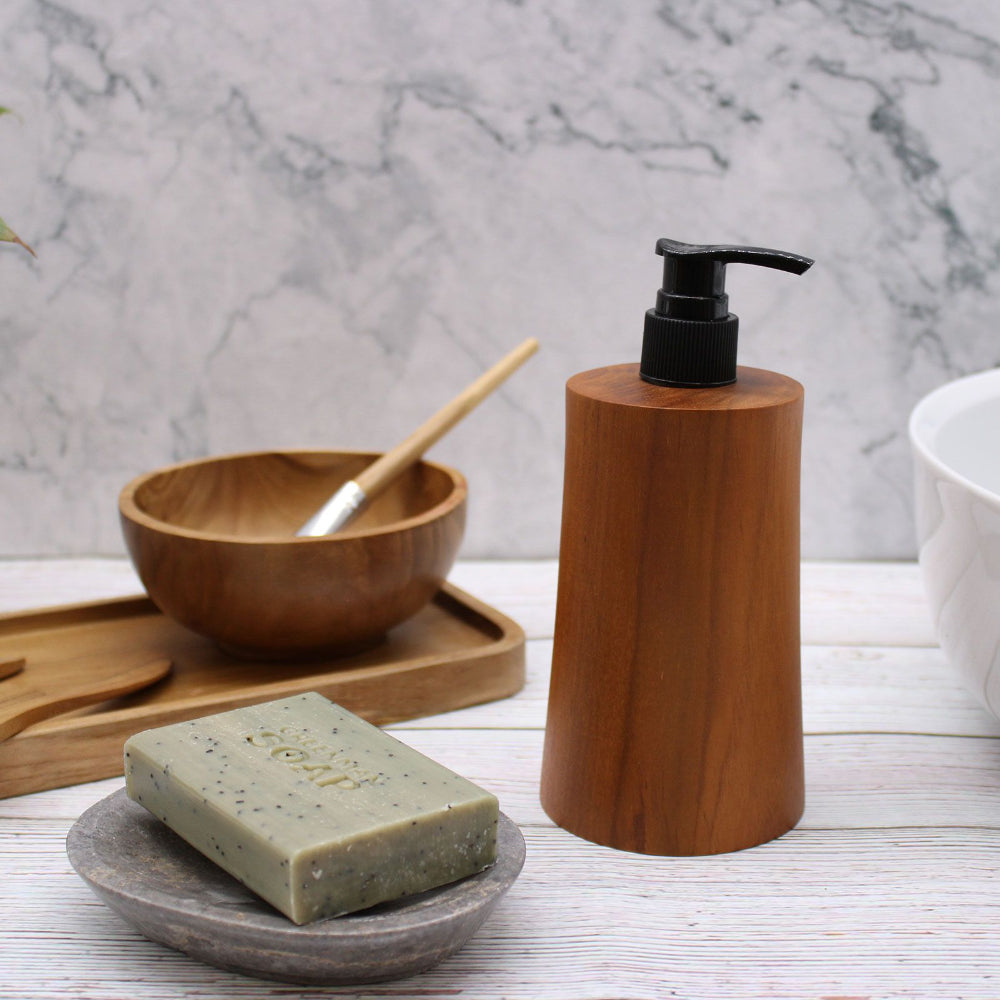 Taper Natural Teakwood Soap Dispenser