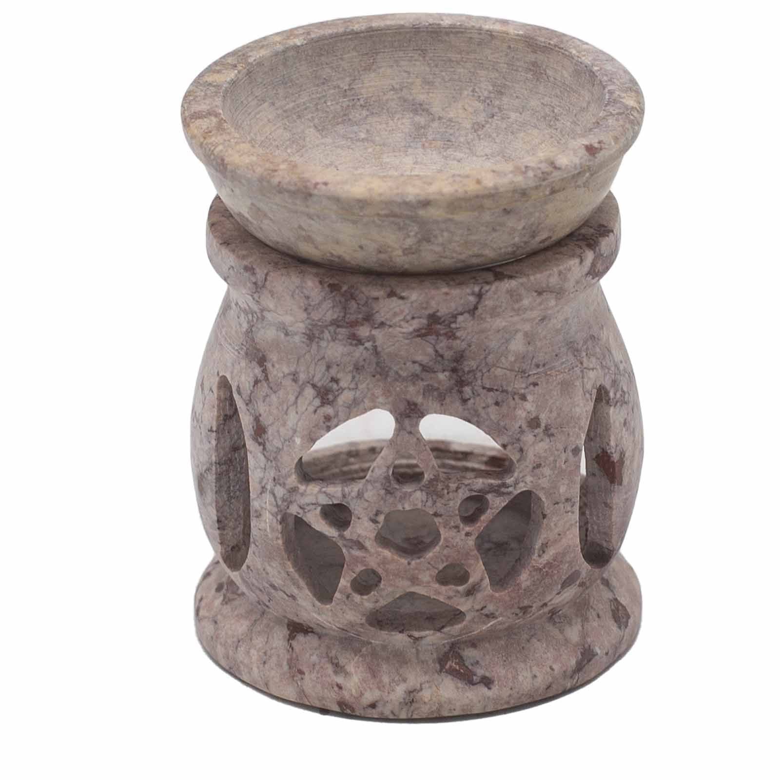 Three Moon Pentagon Small Soapstone Oil Burner 8cm
