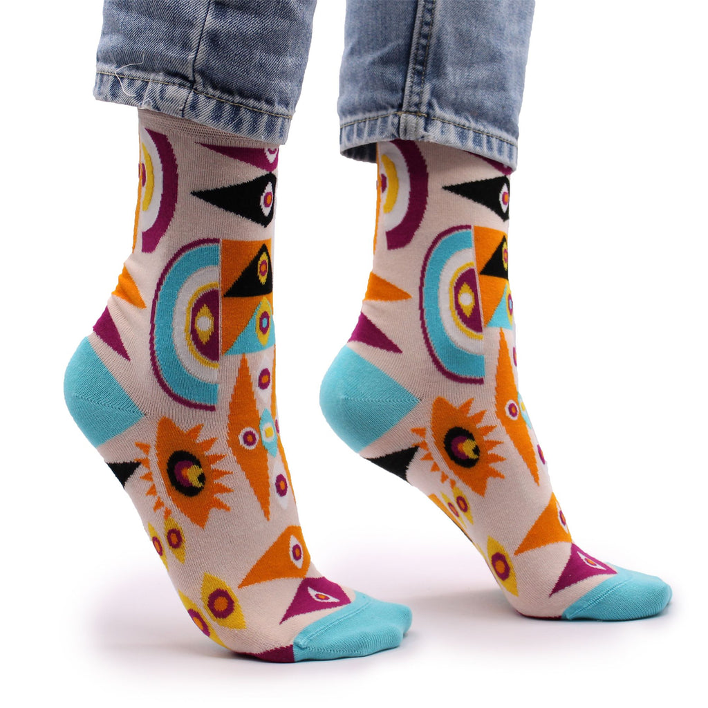 Psychedelic Evil Eye Hop Hare Bamboo Socks S/M