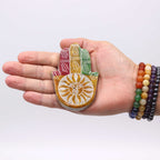 Sun Face Soapstone Hamsa Incense Holder