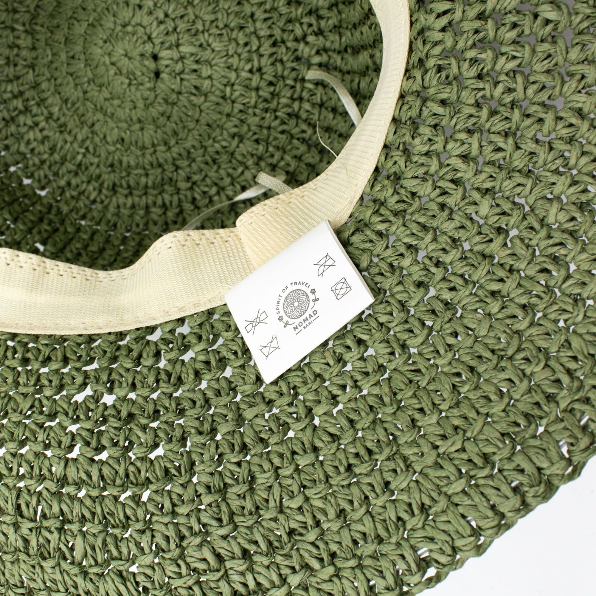 Moss Green Nomad Sari Floppy Straw Sun Hat