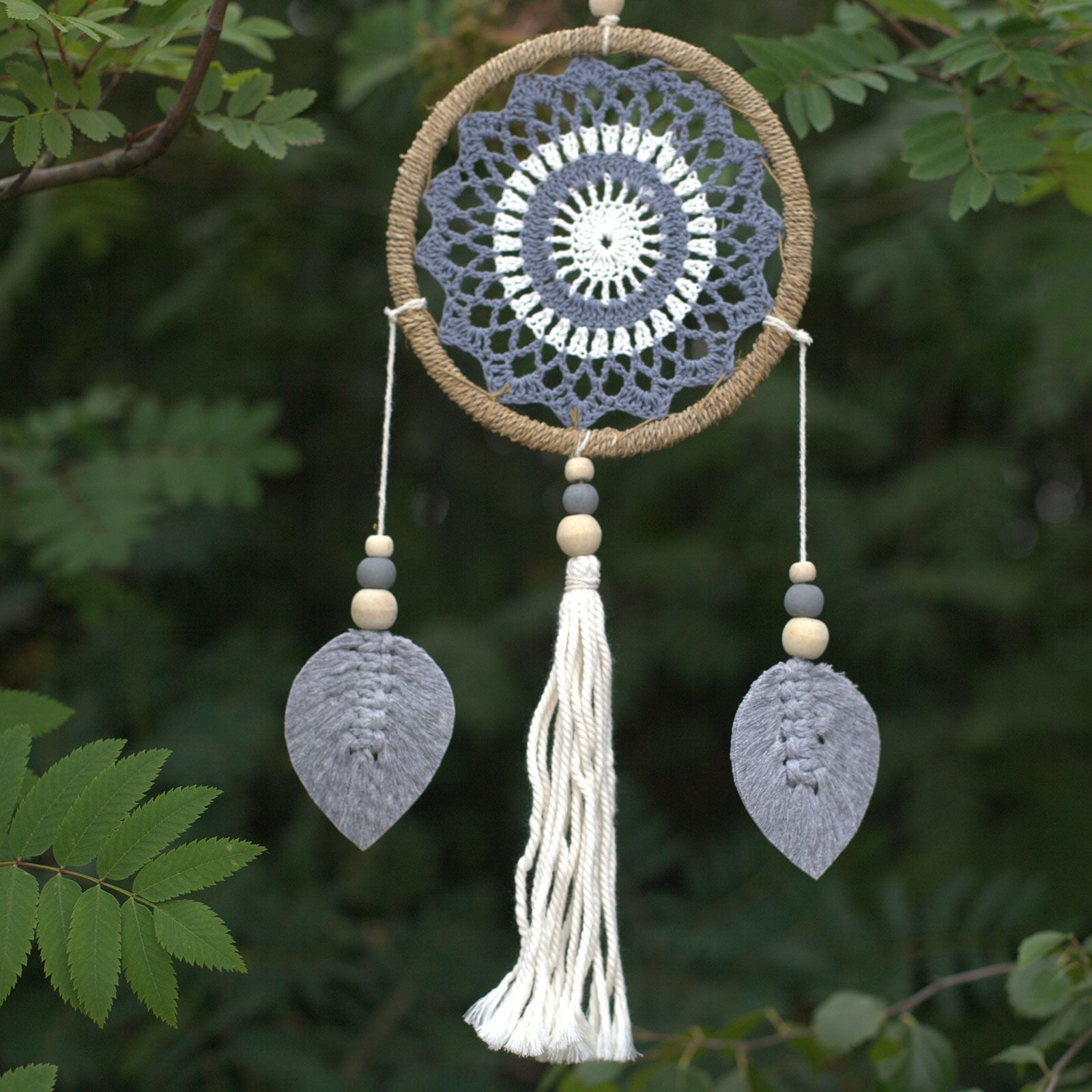 Elemental Spirits Grey Dream Catcher  Medium