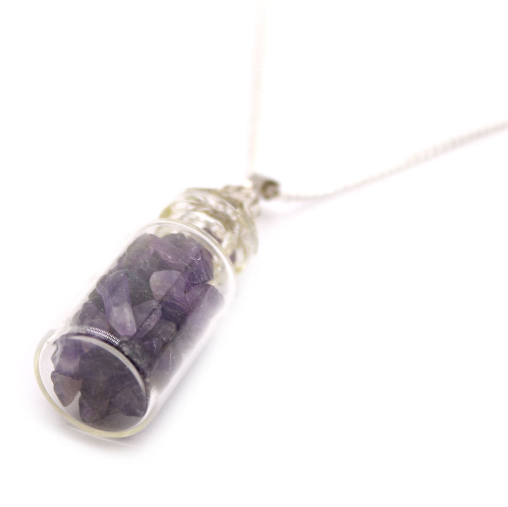 Amethyst Bottled Gemstones Necklace