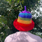 Rainbow Felted Sauna Bowl Hat