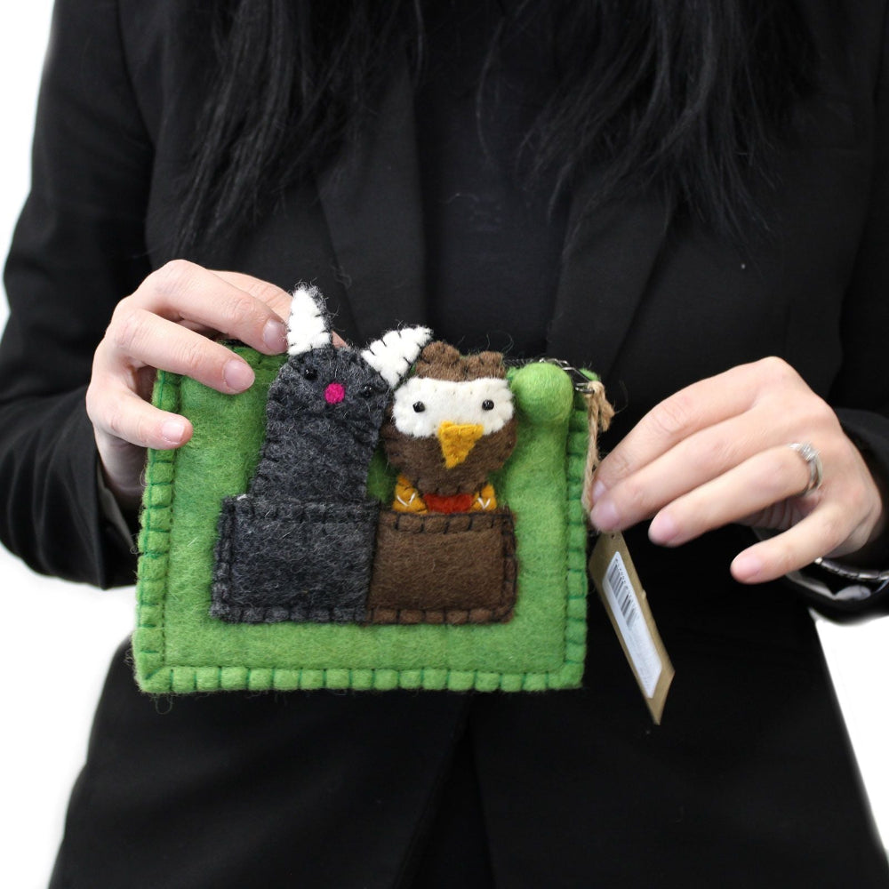 Owl & Pussycat Pouch with Finger Puppets