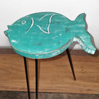 Turquoise Albasia Wood Fish Stand