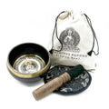 Singing bowl set with a bag labeled 'Teachings Buddha Singing Bowl' on a white background