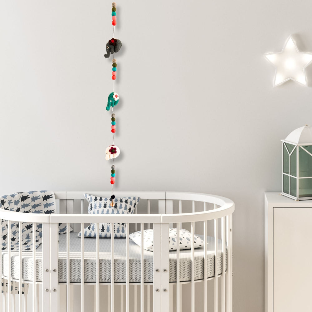 Elephant Felt Wall Hanging (random colours)