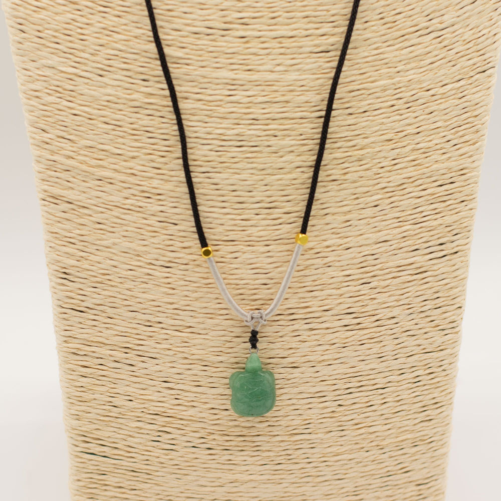 Jade Turtle Cord Necklace Gemstone Pendant