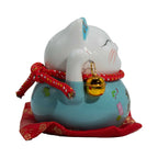 Blue Ceramic Money Cat On Cushion Bank