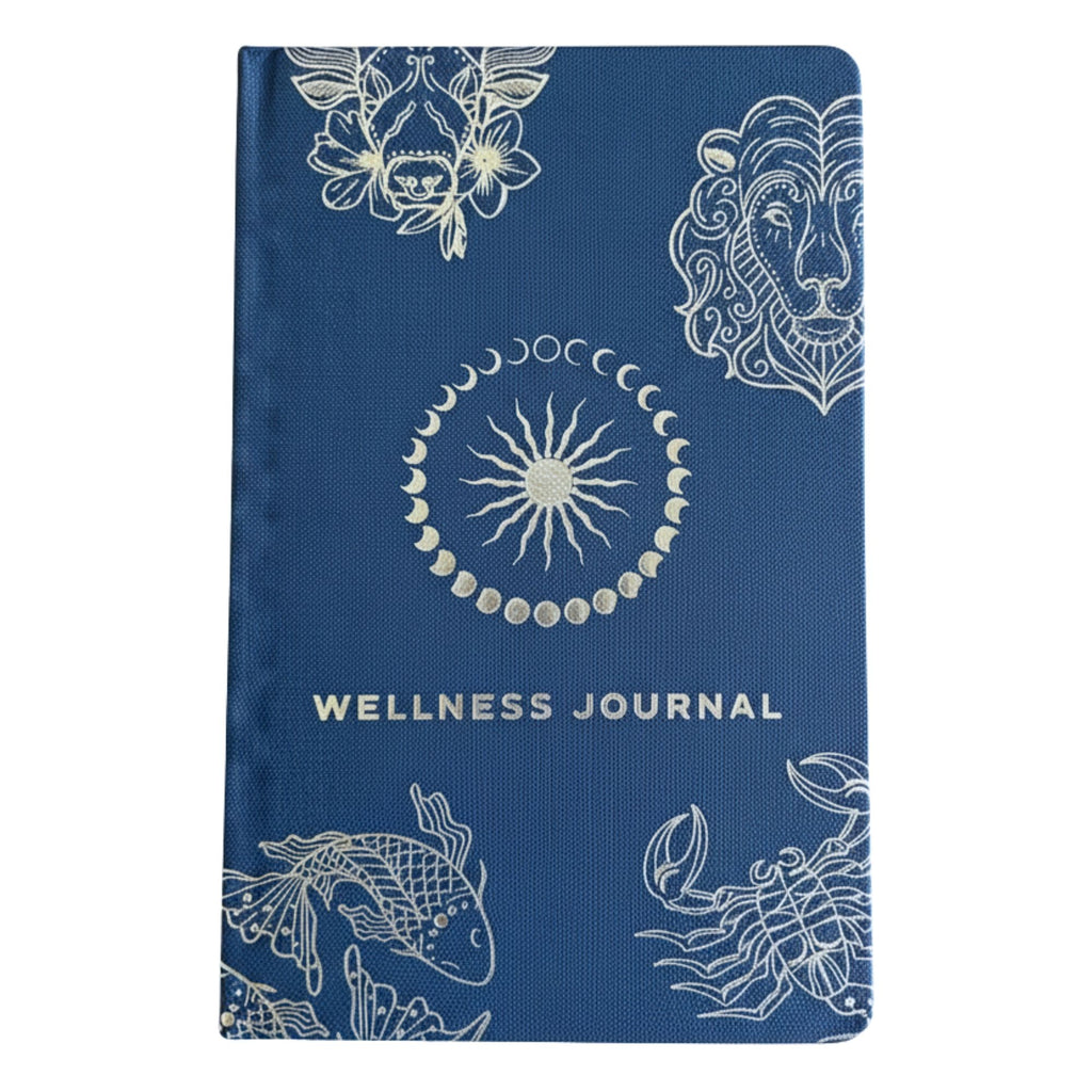 Silver Zodiac Midnight Blue Wellness Journal