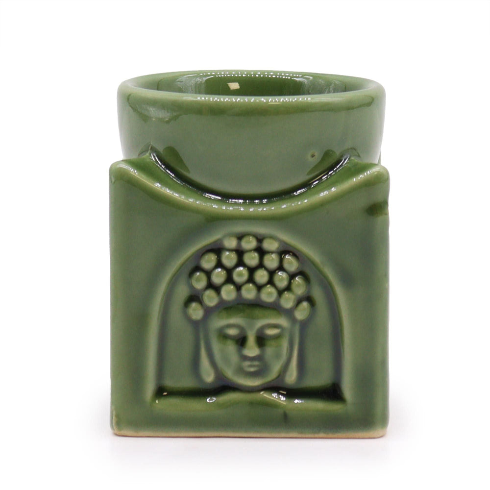 Dark Jade Square Buddha Oil Burner