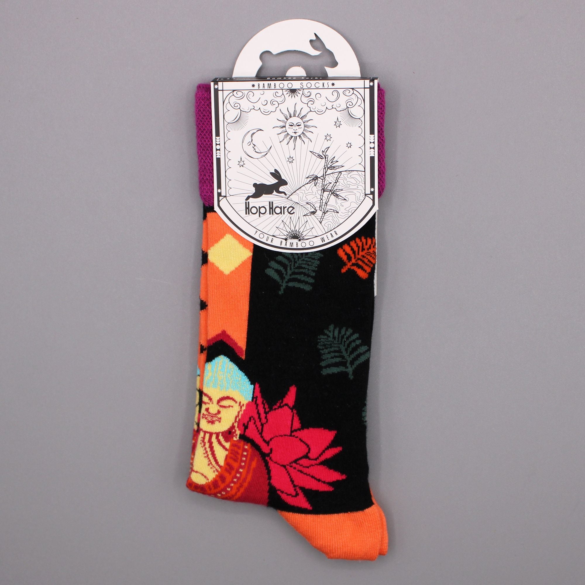 Pink Buddha & Lotus  Hop Hare Bamboo Socks S/M