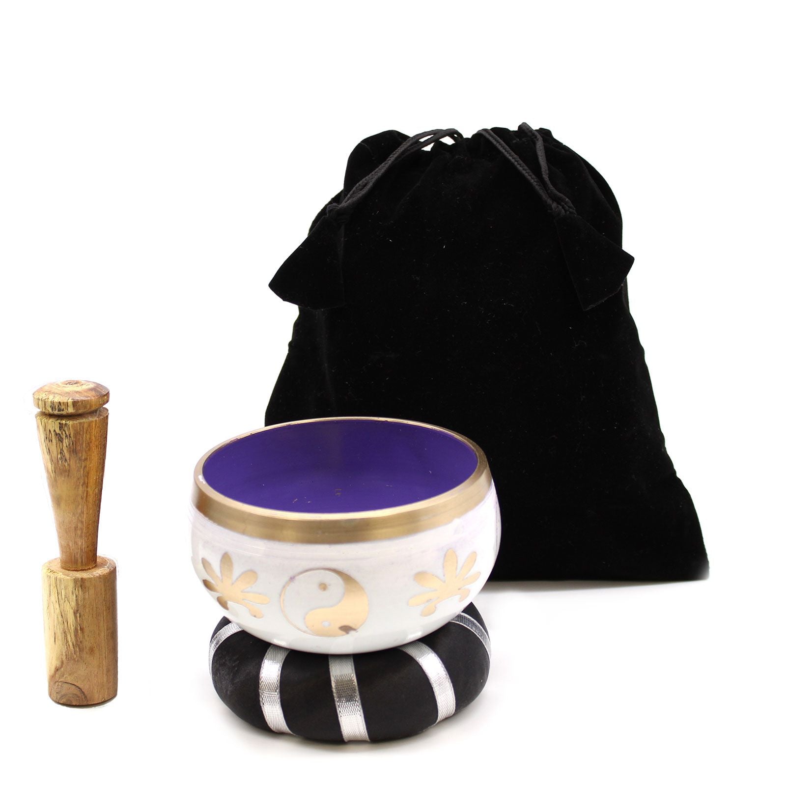 Yin & Yang White/Purple  Singing Bowl Set