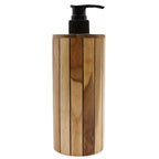 Round Natural Teakwood Soap Dispenser