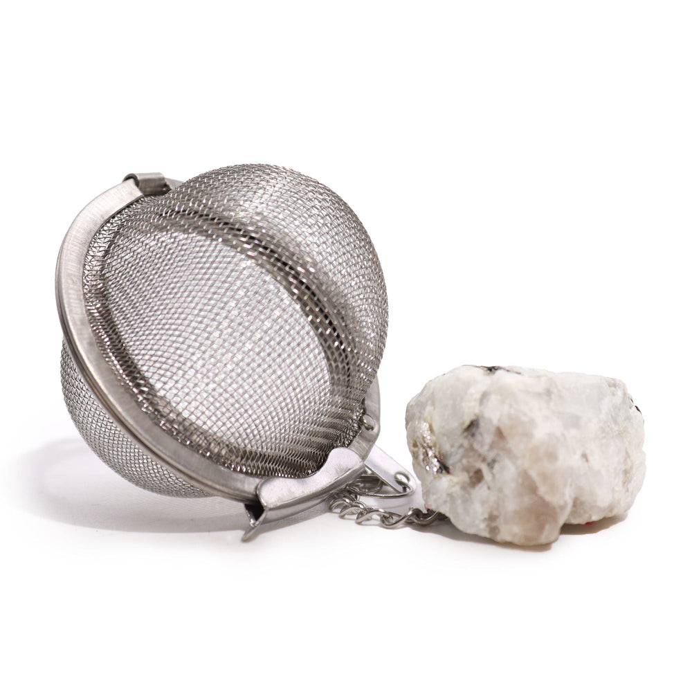 Rainbow Moonstone Raw Crystal Gemstone Tea Strainer
