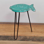 Turquoise Albasia Wood Fish Stand