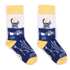 Midnight Cat Hop Hare Bamboo Socks S/M