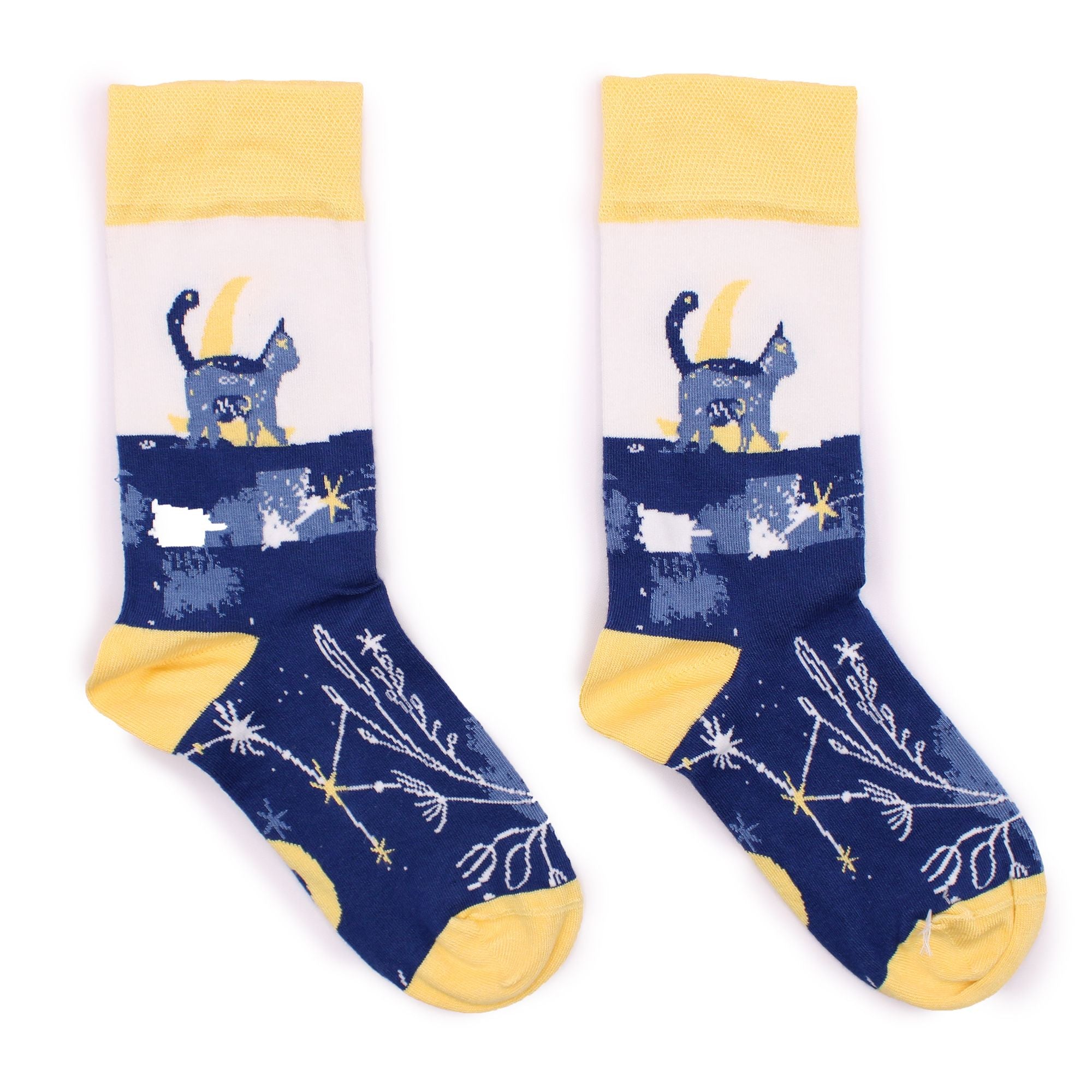 Midnight Cat Hop Hare Bamboo Socks S/M