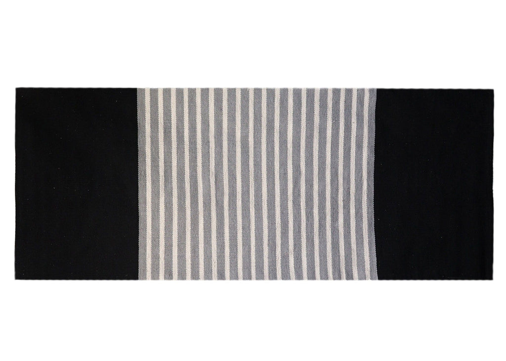 Black / Grey Indian Cotton Rug
