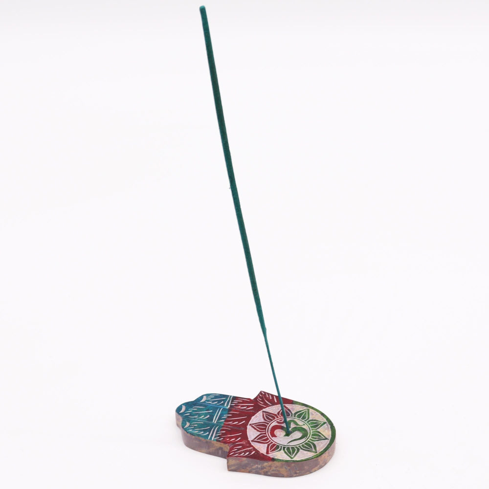 OM Soapstone Hamsa Incense Holder