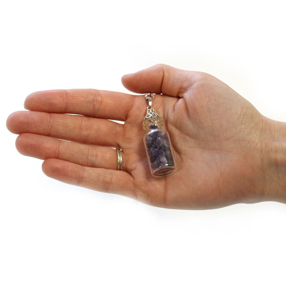 Amethyst Bottled Gemstones Necklace