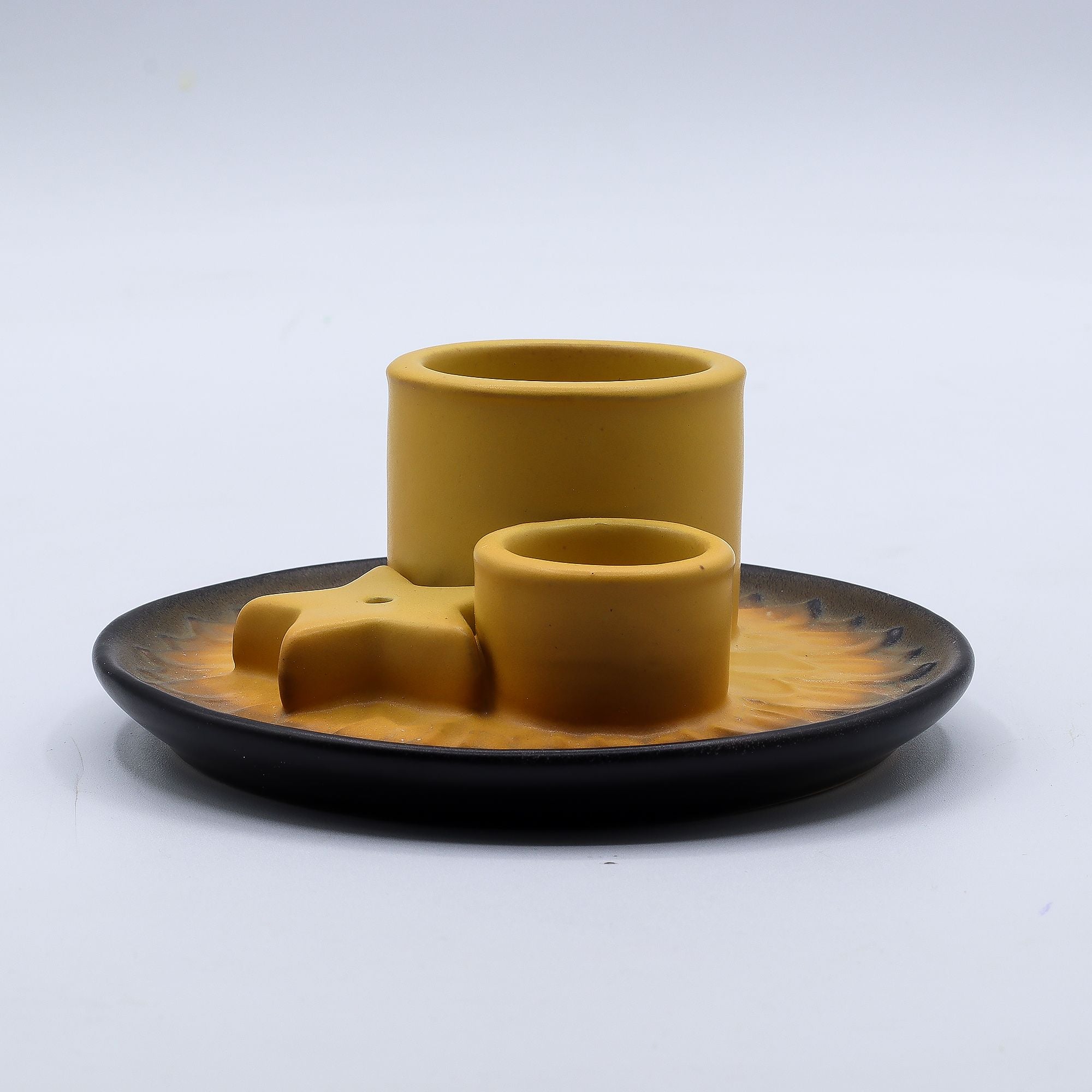 Mandala Sand & Grey Palo Santo Stick & Smudge Holder