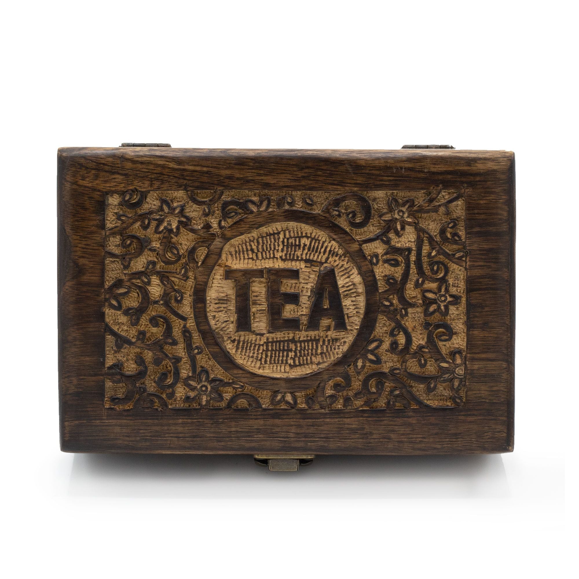 Mango Carved Tea Box 6 compartments
