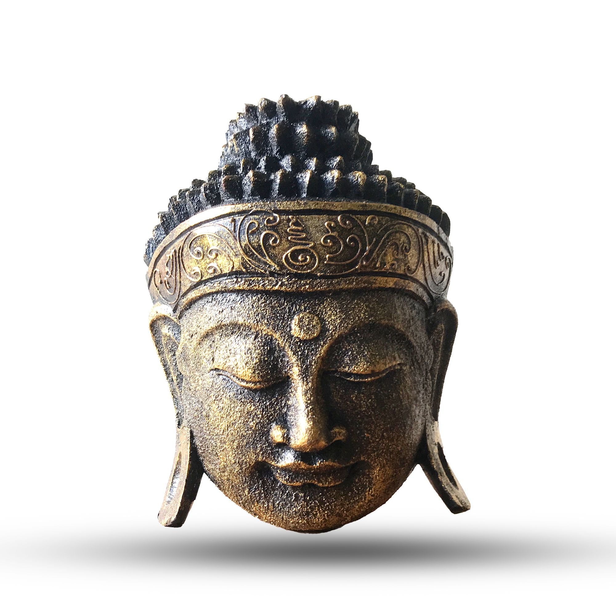 Gold Shine Finish Home Decoration Buddha Head 25cm