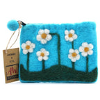 Flower Garden Natural Felt Zipper Pouch (asst)