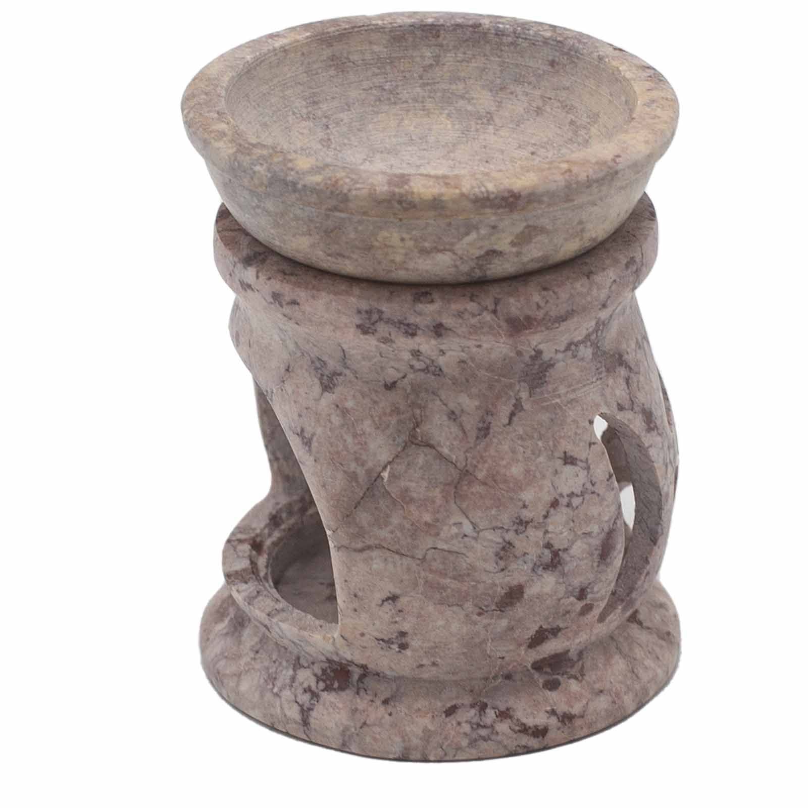 Three Moon Pentagon Small Soapstone Oil Burner 8cm