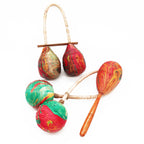 Colorful maracas on a white background