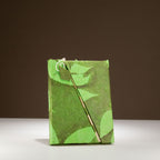 Lokta Moss Green Bold Floral Bamboo Lock Notebook  Medium