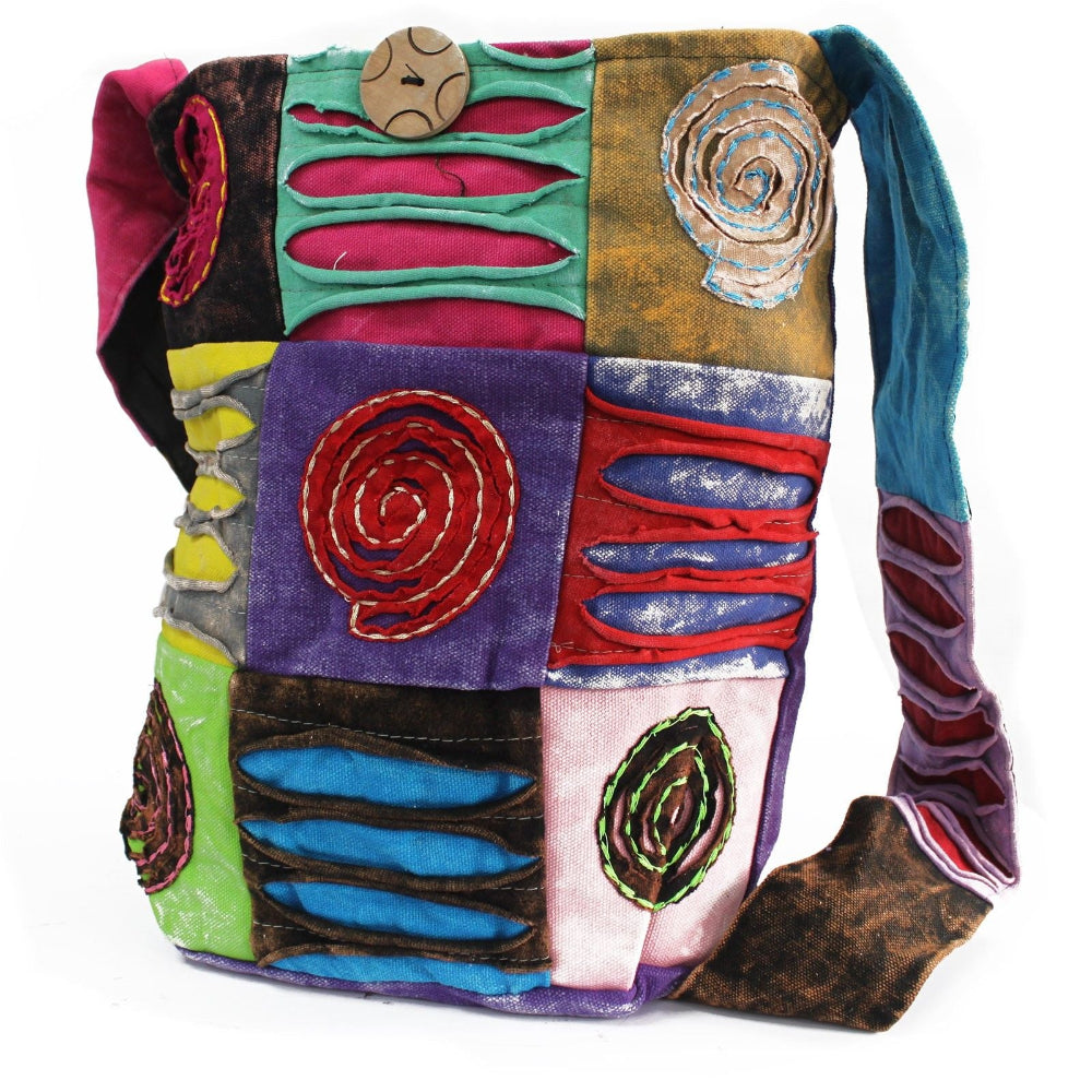 Purple / Spiral Ethnic Sling Bag